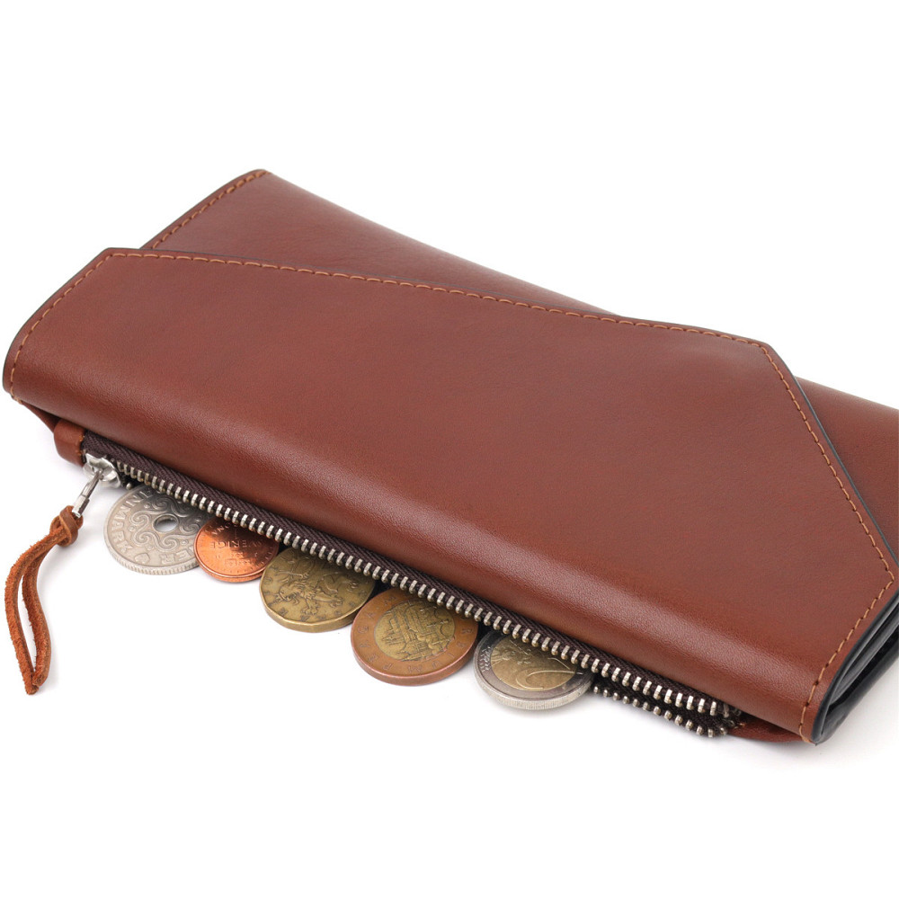 Практичное мужское портмоне Коричневый (GRANDE PELLE) Киев - изображение 1