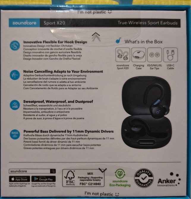 Навушники TWS Anker Soundcore Sport X20 Black. Харків - фото 1