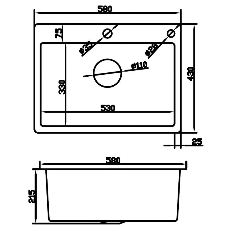 Мийка з нержавіючої сталі MIXXUS MH5843 DECOR GRAPHITE 3.0/0.8 колір графіт MH7042 Харків - фото 2