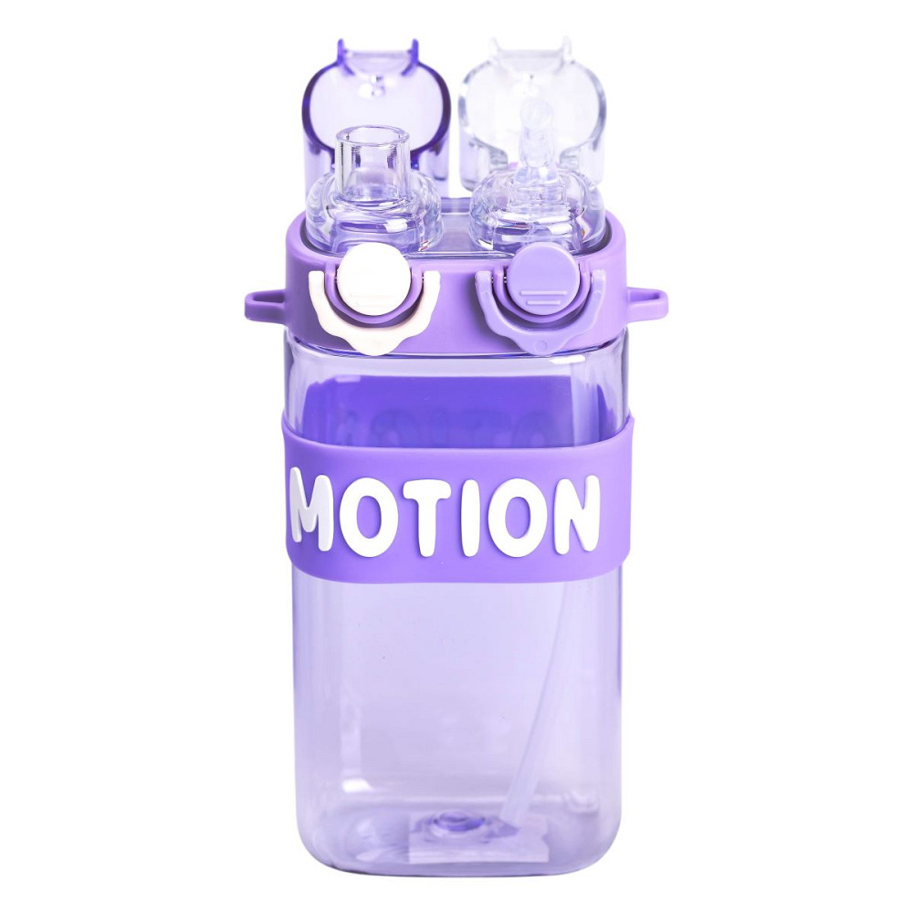 Yiwu Пляшка для води з трубочкою 550 мл спортивна пластикова пляшка для тренувань Фіолетова HP- Київ - фото 4