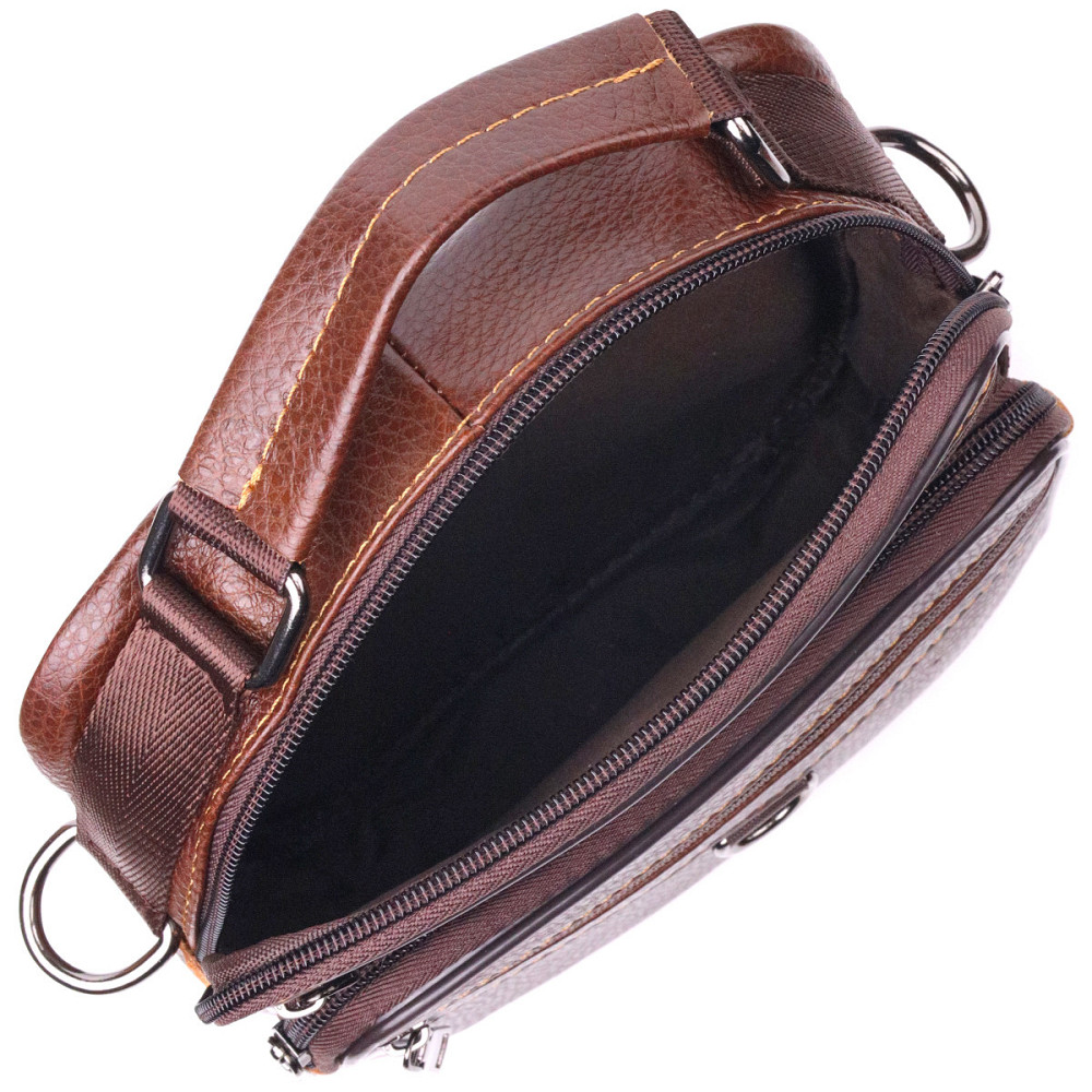 Чудова чоловіча сумка з натуральної шкіри 21279 Vintage Коричнева Київ - фото 7