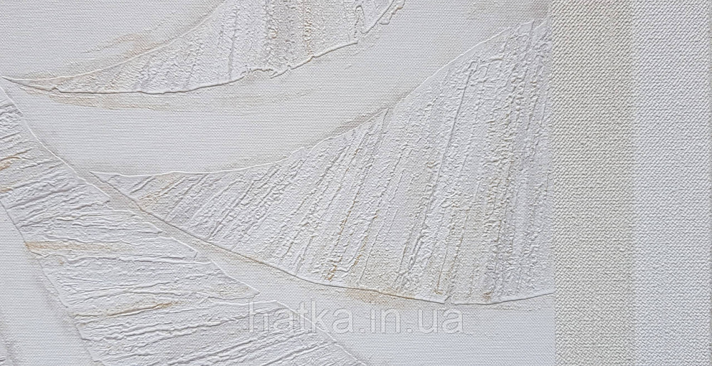 Шпалери вінілові на флізеліновій основі Rasch Ascona 1.06х10 листя структурні білі зі сріблом золотом Київ - фото 3