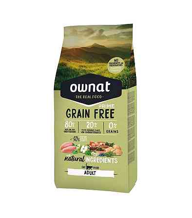 Сухий корм для дорослих котів Овнат Ownat Grain Free з куркою та індичкою, 1 кг Вінниця