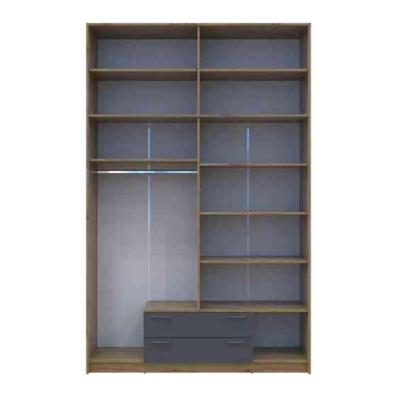 Шафа для одягу Doros Ронді з високою антресоллю і дзеркалом Дуб Артизан/Графіт 4 ДСП 160х52х260 (DRS-011879) Львів