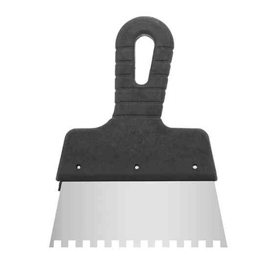 Шпатель із нержавіючої сталі, 150 мм, зуб: 6×6 мм INTERTOOL KT-2156 Київ