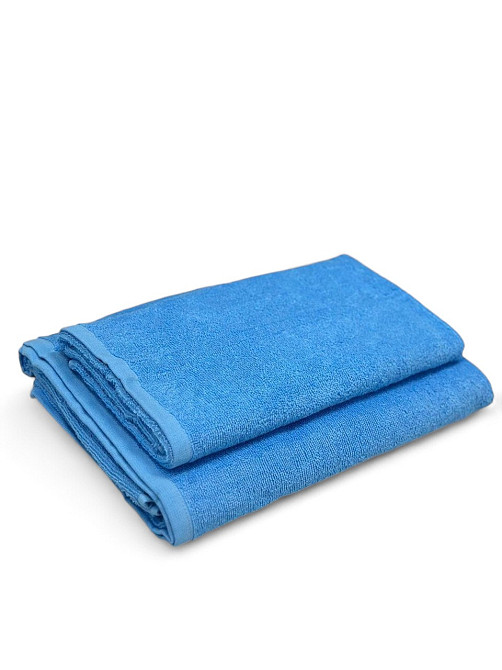 Комплект рушників Ideal Textile однотонних 50х90см + 70х140см 400 г/м2 (56860932) Блакитний Чернівці - фото 1