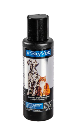 Шампунь Скайвет SkyVet для собак та кішок протимікробний з хлоргексидином, 100 мл Вінниця