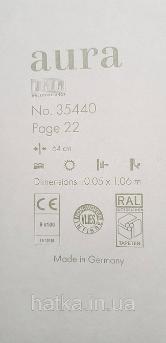 Шпалери вінілові на флізеліні Marburg Aura метрові смуги сіточкою структурні золотисті на чорному Київ - фото 4