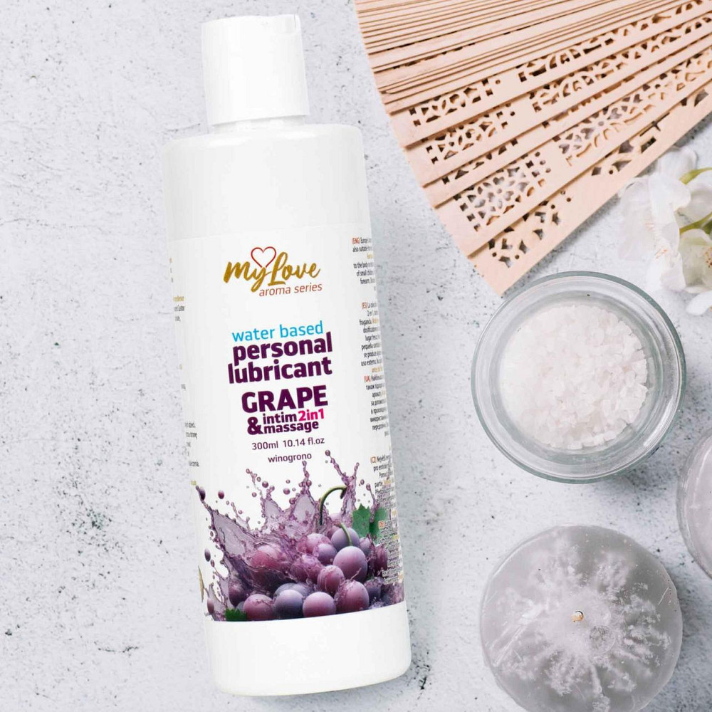 2в1 лубрикант та масажний гель - MyLove Aroma Series Intim&Massage Grape, 300 мл Sex Aura Київ - фото 3