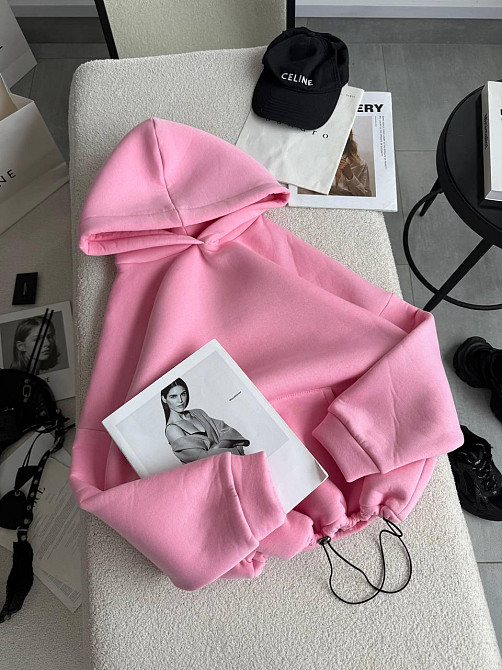 Женская базовая кофта худи из турецкой тринитки на флисе Одесса - изображение 6