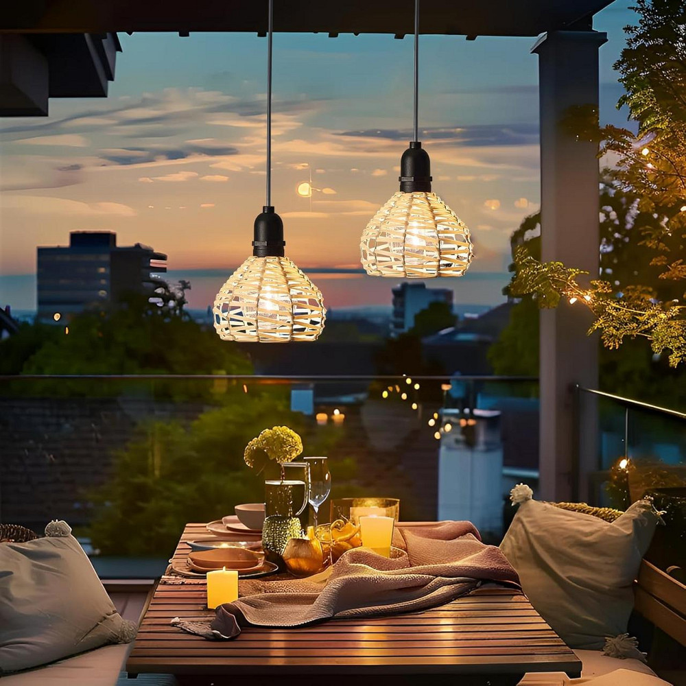 Подвесные лампы на батарейках 2 шт, портативный светильник с пультом, для улицы дома регулируемая высота, бохо Киев - изображение 7