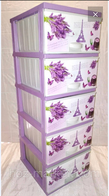 Пластиковый комод тумбочка Эйфелева башня на 5 ящиков Турция Харьков - изображение 1