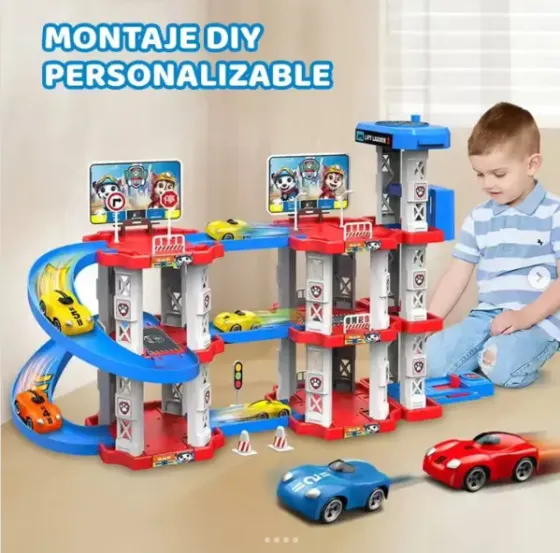 Игрушечный трек парковки Childrens Rail Car MH2004 Щенячий патруль 75 деталей 3 машинки Коломыя