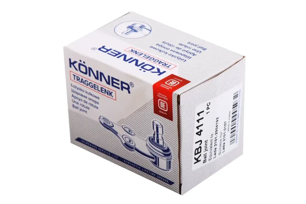 Шаровая опора 2101 Konner закатная верхняя с крепежом (пыльник под хомут) Винница - изображение 4