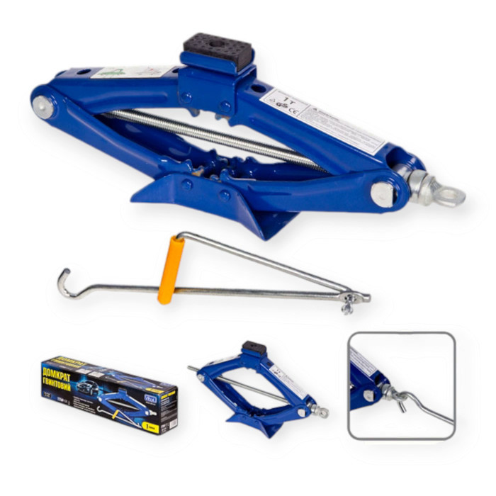 Домкрат ромбовий 1 т, 95-350 мм, гумова опора Мукачево - фото 1