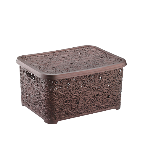 Кошик 10л з кришкою коричневий Ажур ELIF Житомир