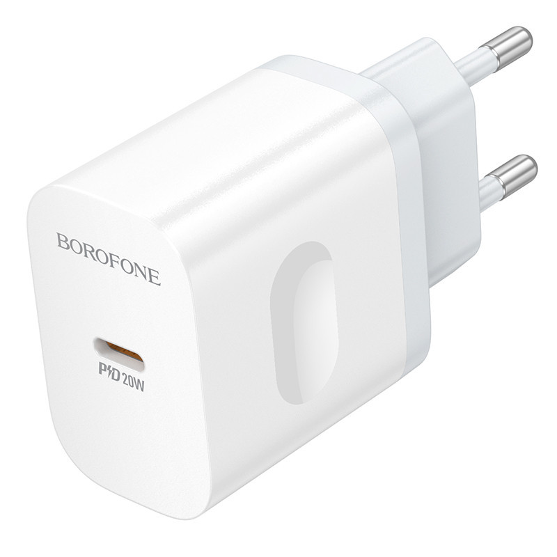 Мережевий зарядний пристрій BOROFONE BA99A Breeze single port PD20W charger White Киев - изображение 8