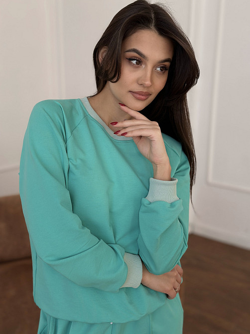 Свитшот женский однотонный Бирюзовый 42/44 Харьков - изображение 7