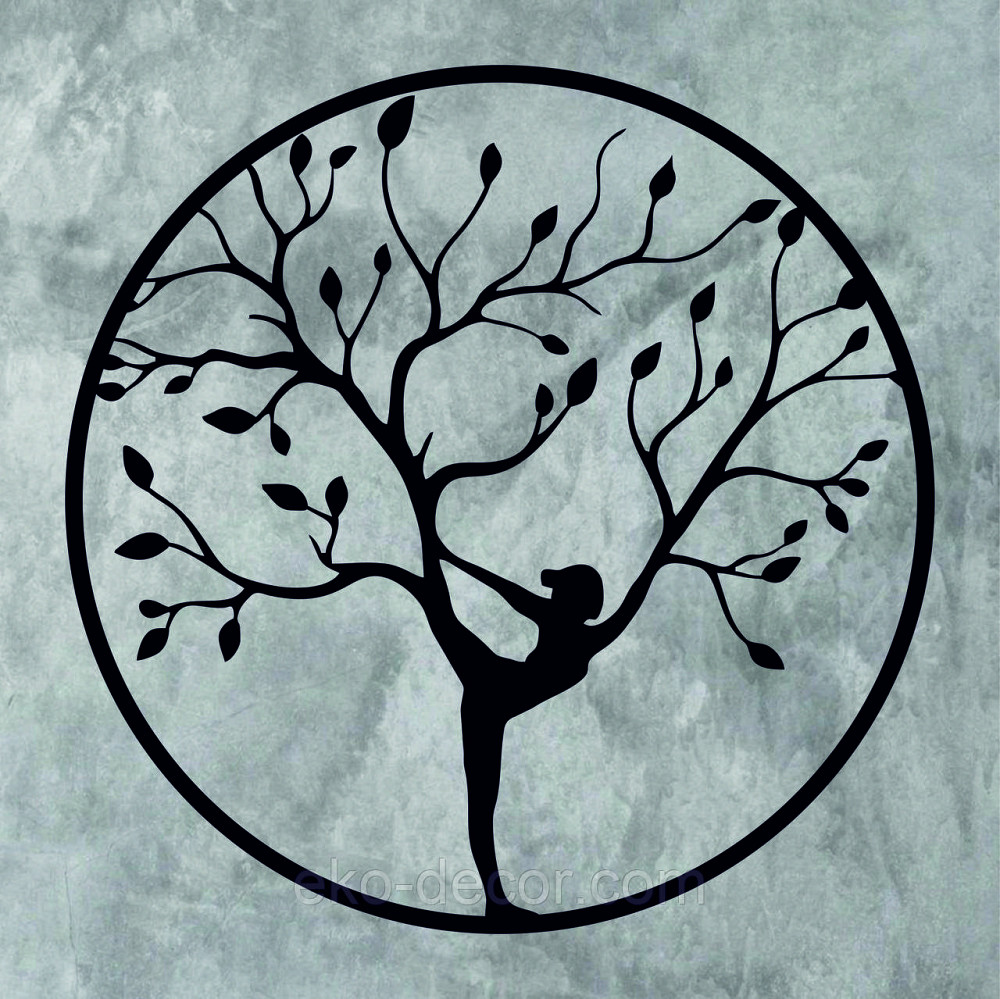 Декоративне настінне 3D Панно «ЙОГА» Декор на стіну з об'ємом 90*90 см, Чорний Київ - фото 8