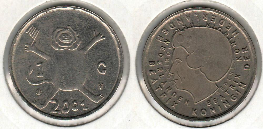 Нидерланды 1 гульден 2001 «Последний гульден» VF (KM#233) Полтава - изображение 1