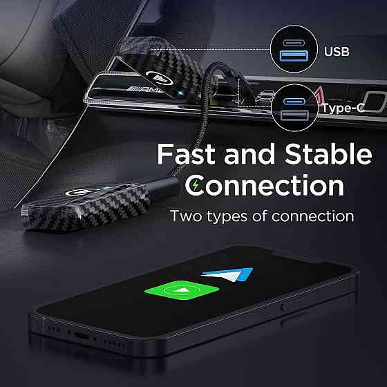 Беспроводной адаптер CarPlay Android Auto 2в1, переходник для проводного штатного карплей для iPhone, Android Киев