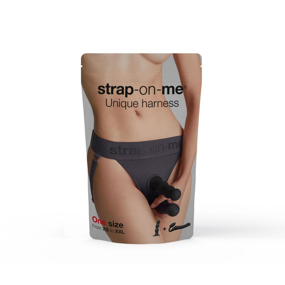 Трусики для страпона Strap-On-Me HARNAIS LINGERIE UNIQUE, One Size, сірі Sex Aura Київ - фото 7