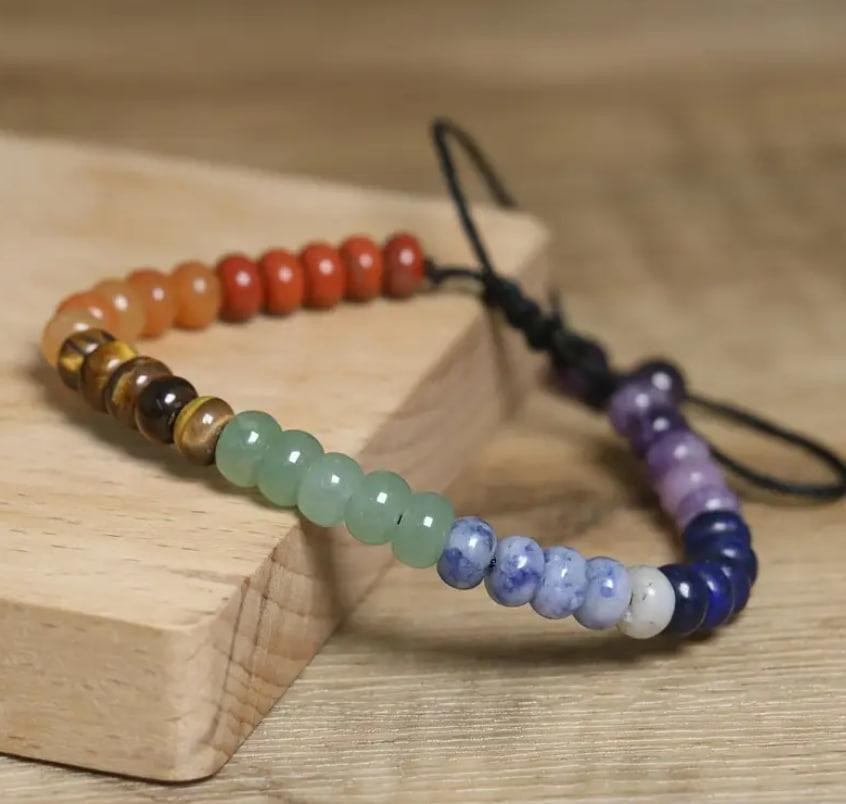 Браслет 7 Чакр із натуральних каменів, що регулюється – енергетичний браслет для гармонії та балансу Київ - фото 2
