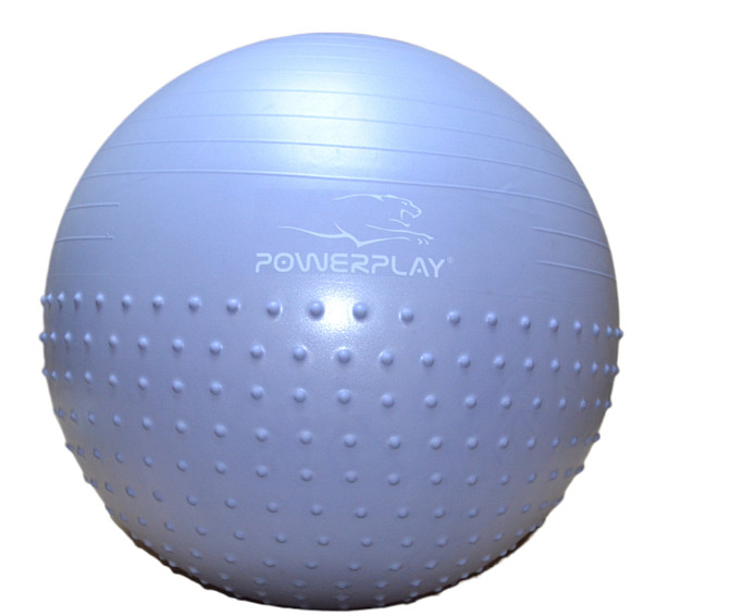 М'яч для фітнесу (фітбол) напівмасажний PowerPlay 4003 Ø75 cm Gymball Sky Blue + помпа Кам'янське - фото 9