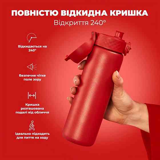 Пляшка для води металів вакуумна ION8 500 мл. Vacuum Insulated, Red Київ