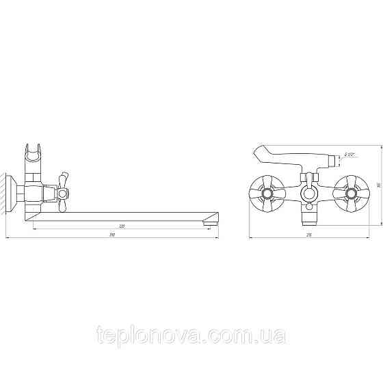 Смеситель для ванны Globus Lux GB-SHARM-0316 Черновцы