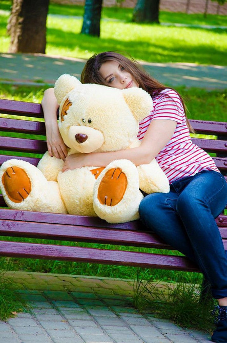 Плюшевий ведмедик М'яка іграшка Потап 90 см Персиковий Тернопіль - фото 4