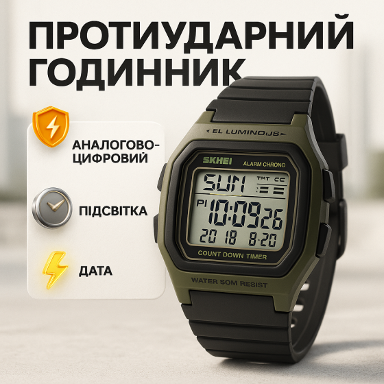 Надійний чоловічий наручний годинник SKMEI, Годинник спортивний скмей Рибальський SZ-83 Львів
