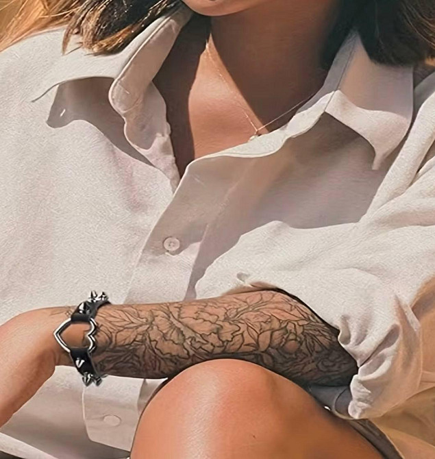 Браслет з шипами та серцем чорний, браслет зі штучної шкіри, рок панк аксесуар унісекс Київ - фото 4