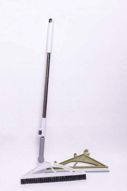 Трикутна швабра з металевою ручкою та гумовою кромкою для плитки, ламінату, лінолеуму, вологого прибирання HP-35015-38 Київ - фото 2