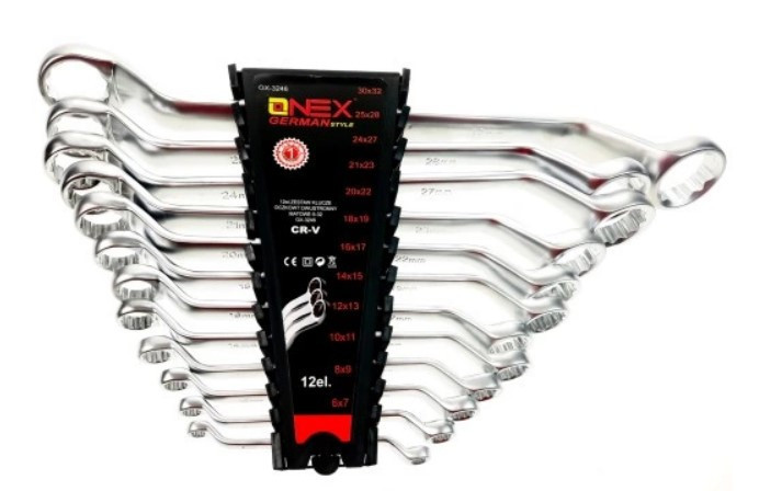Набор изогнутых накидных ключей OX-3246, 12 шт 6–32 мм, сатинированный, хром-ванадий в кейсе. Одесса - изображение 4