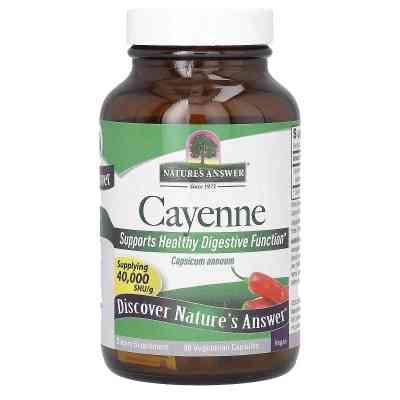 Травы Nature's Answer Кайенский перец, Cayenne, 90 вегетарианских капсул (NTA-16150) Винница
