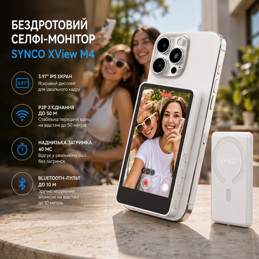 Беспроводной селфи-монитор SYNCO XView M4 3.97