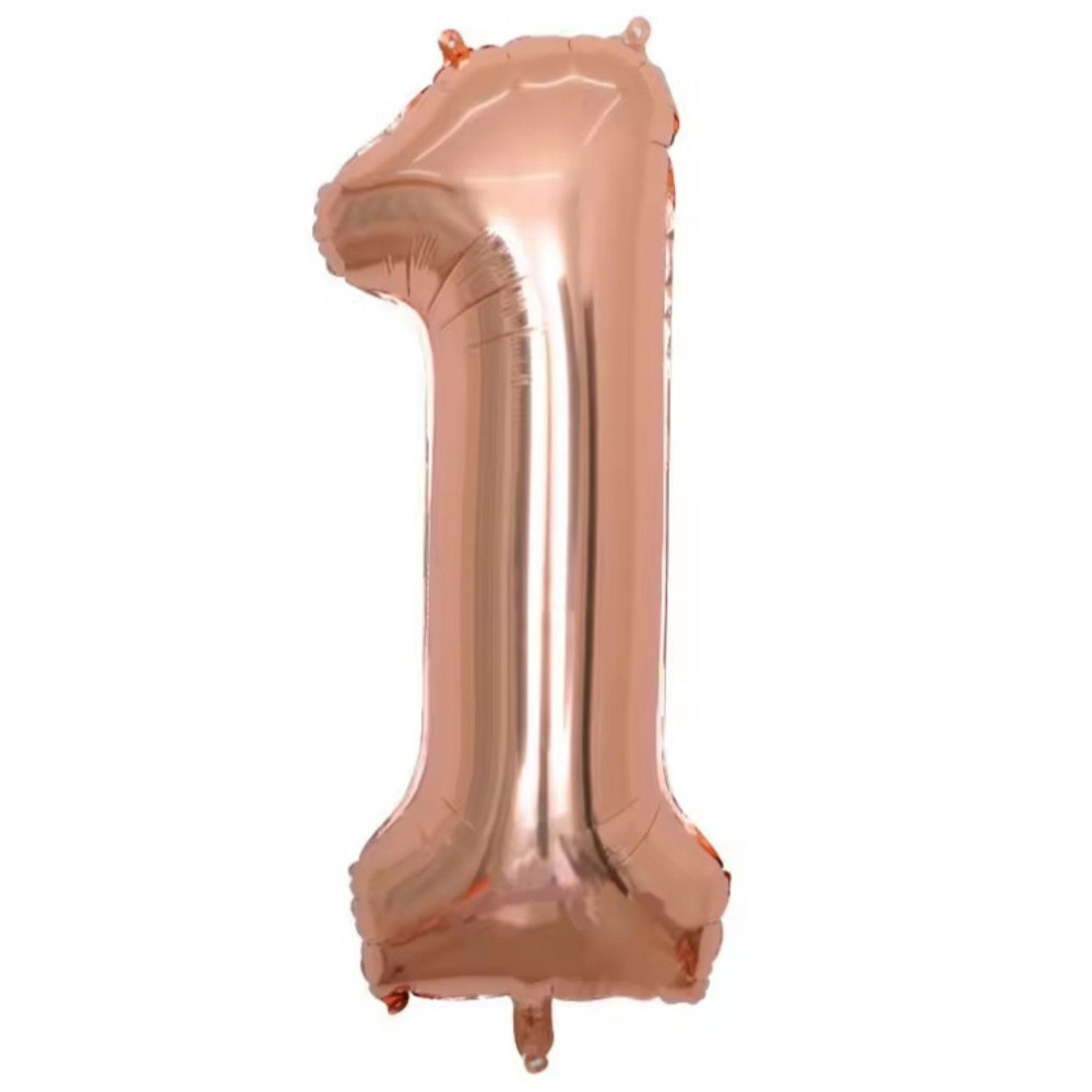 Цифры фольгированные розовое золото 80см 1 Киев - изображение 2