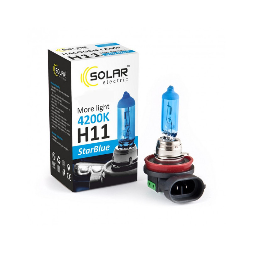 Галогеновая лампа Solar H11 12V 55W PGJ19-2 StarBlue 4200K Львов - изображение 1