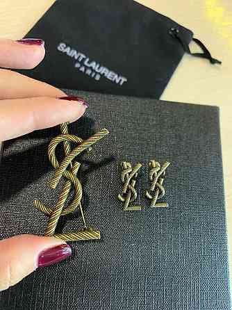 Сен Лоран комплект украшений / Yves Saint Laurent серьги и брошка Одесса
