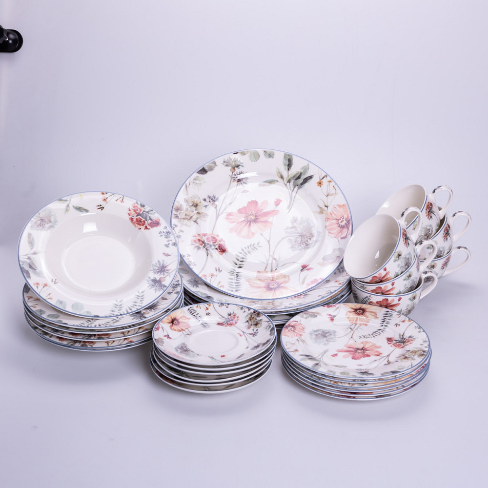 Yiwu Столовий сервіз з порцеляни Fleur на 6 осіб 30 предметів HP-HK-5 Коломыя - изображение 2