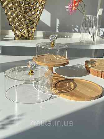 Набір для зберігання "Бамбукова перлина" скляна з бамбуковою підставкою 102-632 Київ