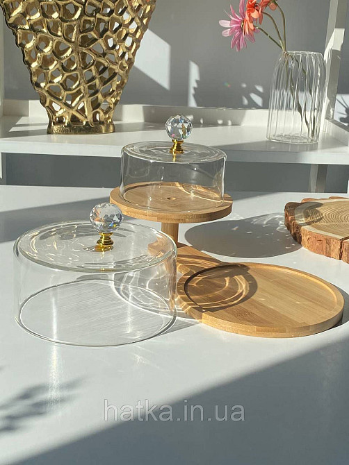 Набір для зберігання "Бамбукова перлина" скляна з бамбуковою підставкою 102-632 Київ - фото 5