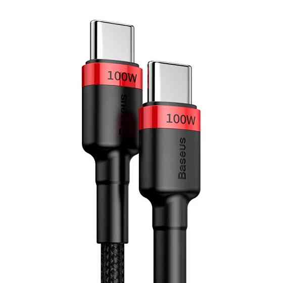 Кабель Baseus Cafule PD2.0 100W flash charging Type-C For Type-C cable (20V 5A)2m Red+Black Київ