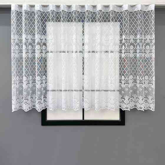 Коротка тюль, висота 1,2м, жаккард "Jak-1" колір білий 695т Київ