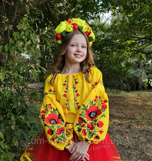 Костюм вишиванка жовта з маками для дівчинки Кривий Ріг - фото 6