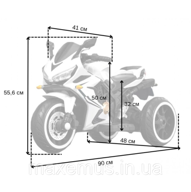 Детский электромотоцикл на аккумуляторе SPOKO S P5 18 Белый | Трехколесный байк с музыкой и светом от 3 лет Мостиська - фото 16