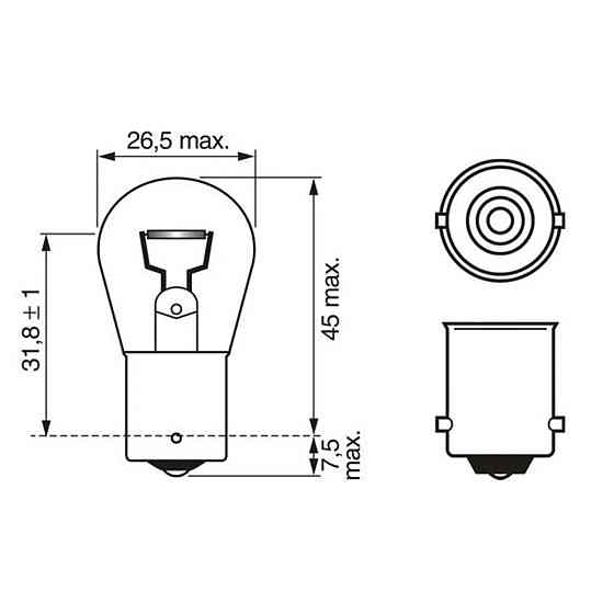 Вказівна лампа розжарювання BOSCH P21W 24V BA15S Trucklight (1987302501) Харків