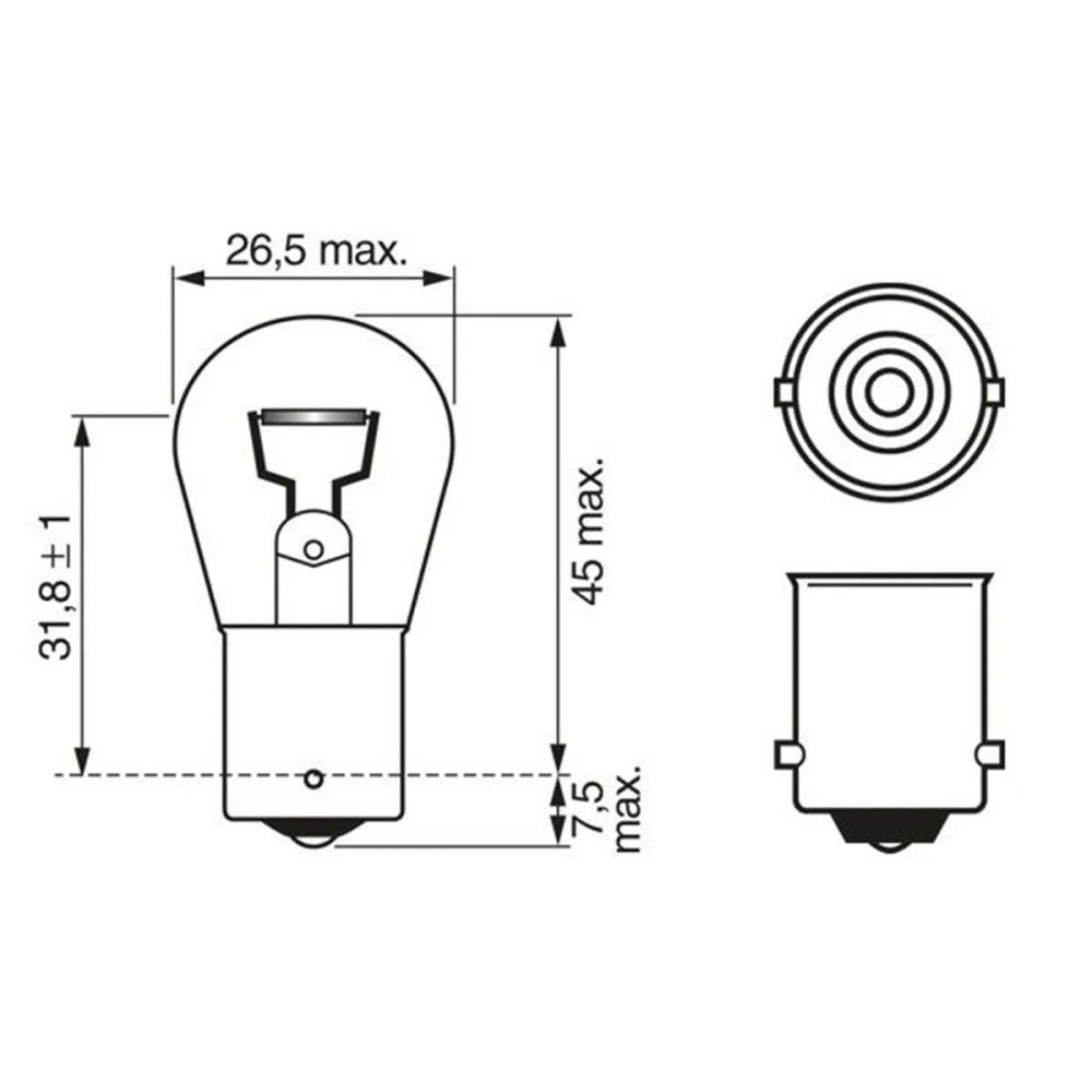 Вказівна лампа розжарювання BOSCH P21W 24V BA15S Trucklight (1987302501) Харків - фото 2