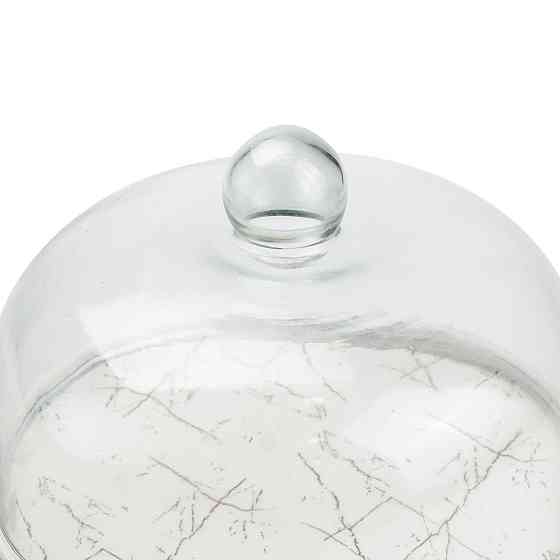 Порцелянова тортівниця зі скляною кришкою на бамбуковій підставці HP1203 Київ